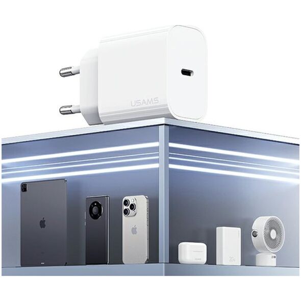 Ładowarka Usams USAMS Ład. siec. 1xUSB-C T65 PD20W (only head) PD Fast Charging biały/white CC226TC01 (US-CC226)