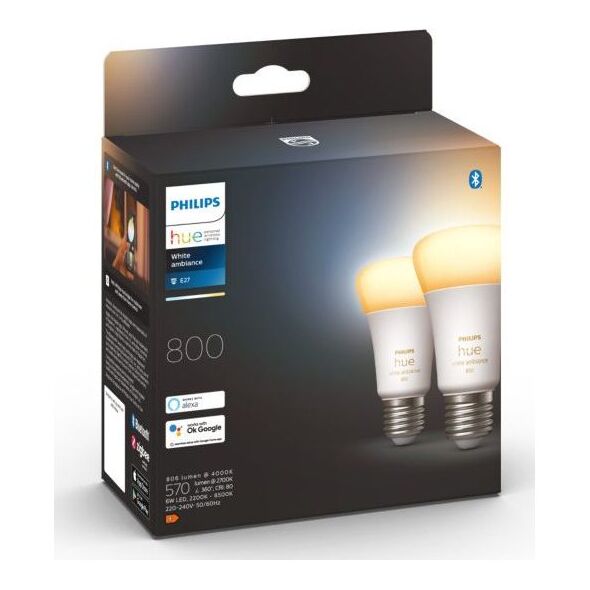 Philips Hue Żarówka E27 A60 6W WA BT 2-pak (929002489802)