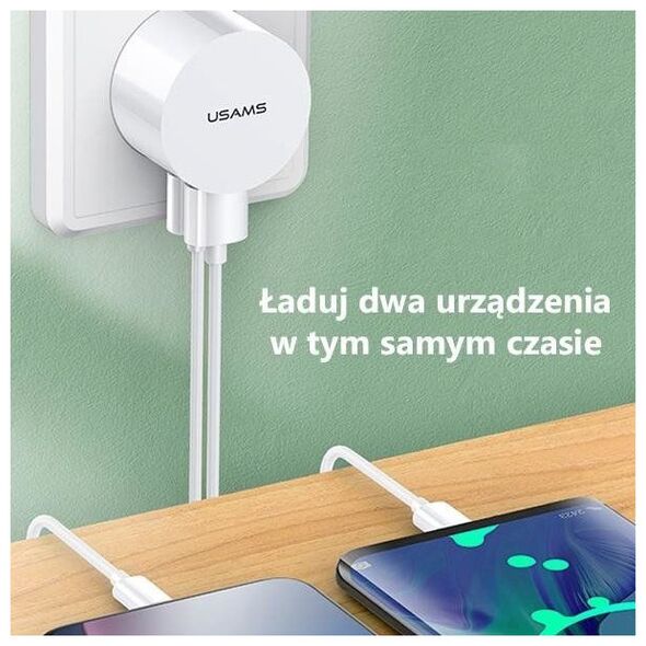 Ładowarka Usams T20 2x USB-A 2.1 A (66166-uniw)