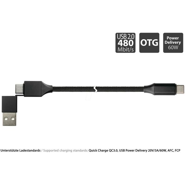 Καλώδιο PYTHON USB Python USB 2.0 Lade-und Datenkabel QC 3.0 PD 60W μαύρο 1m 13317597 4014619880959