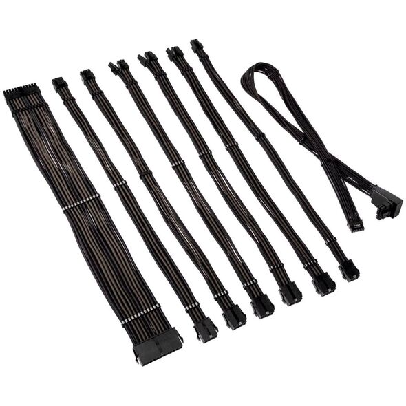 Kolink Kolink Core Pro Braided Cable Extension Kit 12V-2x6 Type 2 - Jet Black/Gunmetal Grey 13338808 5999094005747