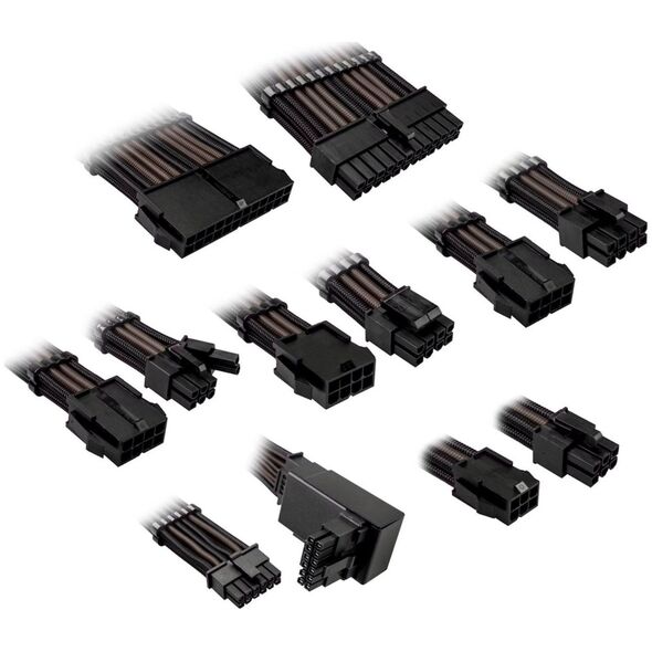 Kolink Kolink Core Pro Braided Cable Extension Kit 12V-2x6 Type 2 - Jet Black/Gunmetal Grey 13338808 5999094005747