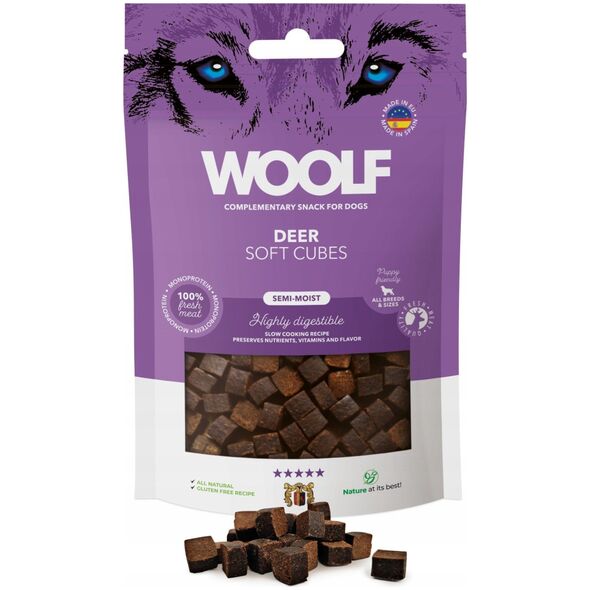 Woolf Soft Cubes Monoprotein Deer 100g