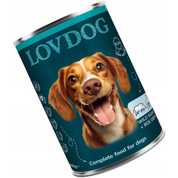 Lovdog Wild Boar & Roe Deer puszka 400g