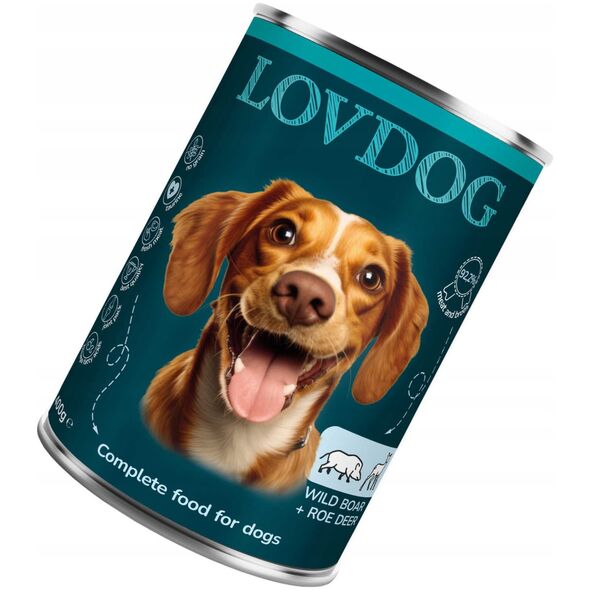 Lovdog Wild Boar & Roe Deer puszka 400g