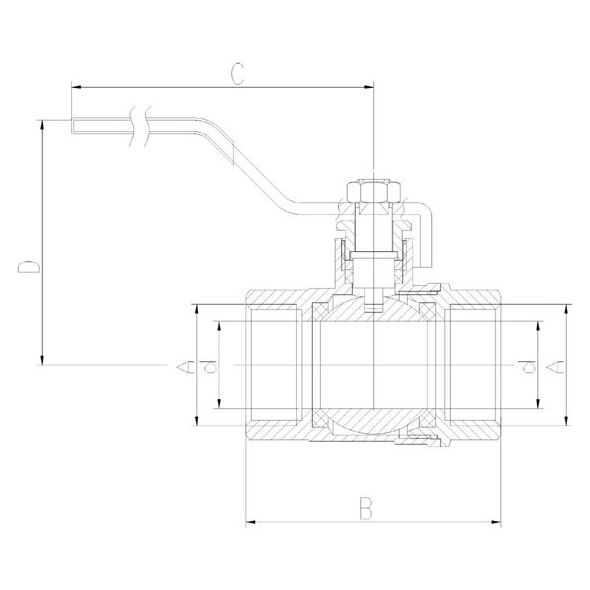 Ferro Zawór kulowy nakrętno - nakrętny 6/4" wodny KP5