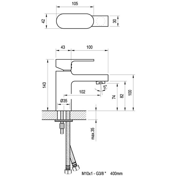 Bateria umywalkowa Ravak Chrome stojąca chrom (X070041)
