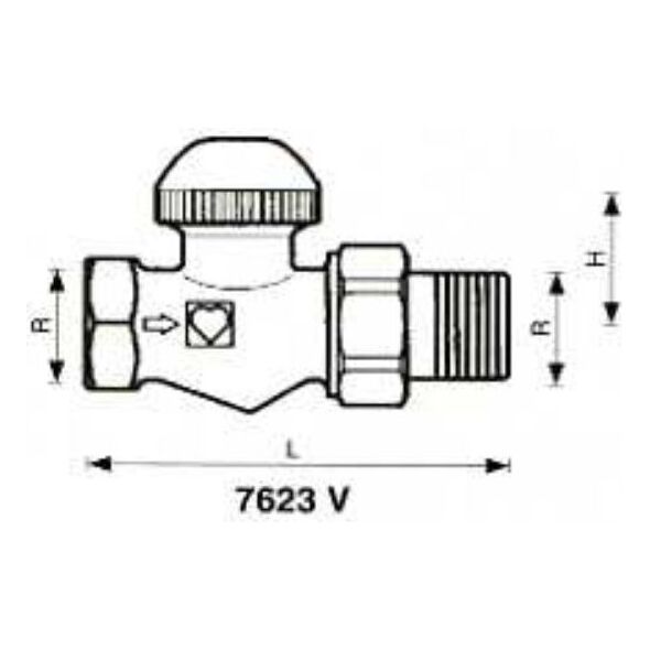 Herz Zawór termostatyczny prosty TS-98-V 1/2" - 1762367