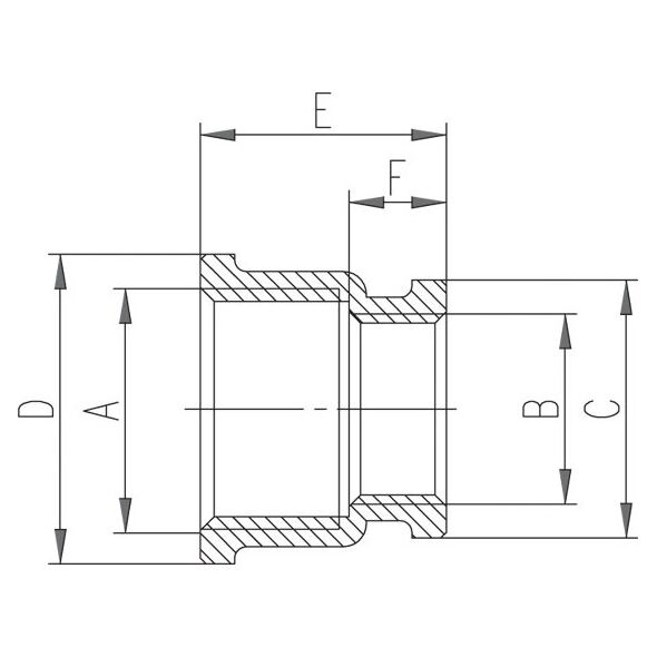 Ferro Mufa redukcyjna mosiężna 6/4"x5/4" żółta - M14Z