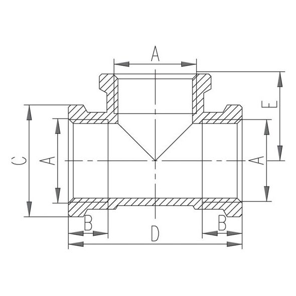 Ferro Trójnik mosiężny 2" żółty - T07Z