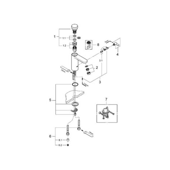 Bateria umywalkowa Grohe Eurosmart Cosmopolitan T stojąca chrom (36317000)
