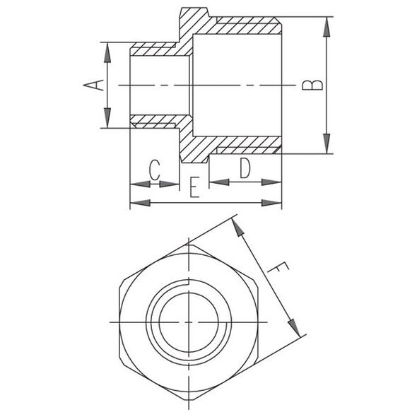 Ferro Nypel mosiężny redukcyjny 2 x 6/4" żółty (N20Z)