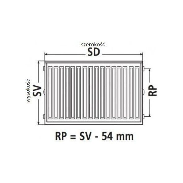 Kermi Grzejnik Therm X2 Profil-V 12 300 x 700mm (FTV120300701R1K)