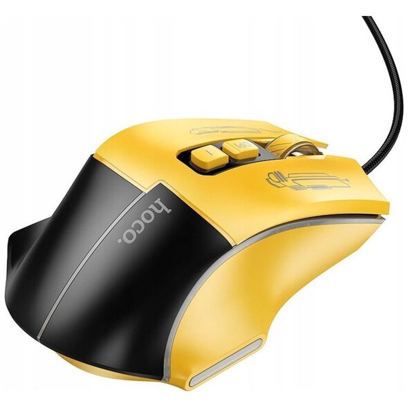 Mysz Hoco HOCO mysz komputerowa gamingowa przewodowa USB A 3600DPI GM31 czarno żółta