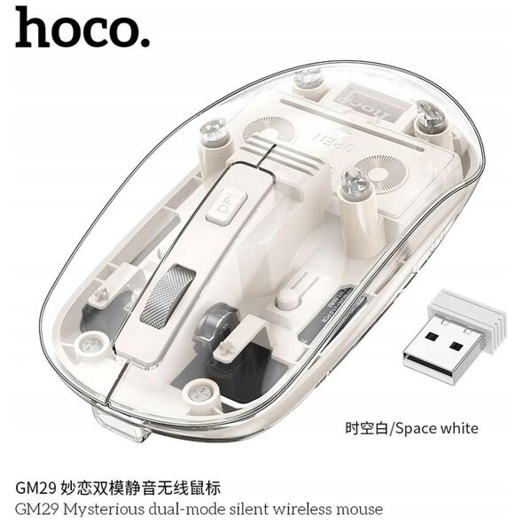Mysz Hoco HOCO mysz komputerowa bezprzewodowa 2,4G 1600 dpi GM29 biała