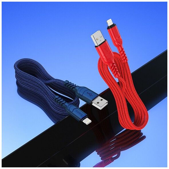 Kabel USB Hoco USB-A - Lightning 1 m Granatowy (6931474744883)