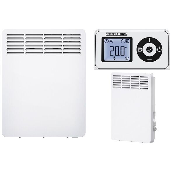 CWM 500 P - Konwektor wiszący 0,5 kW, programowalny tygodniowy panel ster. LCD, 4 tryby pracy, funkcja wykrywania otwartego okna, możliwość blokady, przewód przyłączeniowy z wtyczką