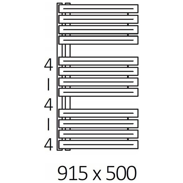 Grzejnik RED LIPTONN 915/500 \\ RAL 9016, podł. GD Moc 643W