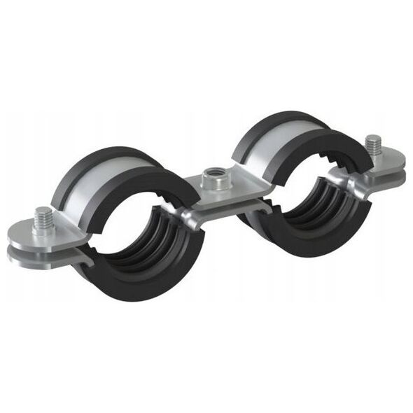 Obejma podwójna UDG z okładziną 1 (31-34mm) BK M8 ocynk