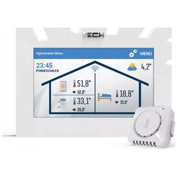 Regulator pokojowy WiFi z komunikacją OpenTherm biały ST-2801 WiFi