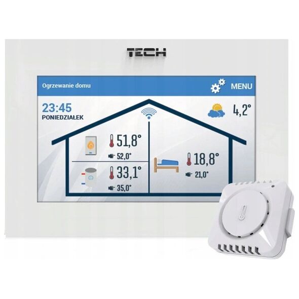 Regulator pokojowy WiFi z komunikacją OpenTherm biały ST-2801 WiFi