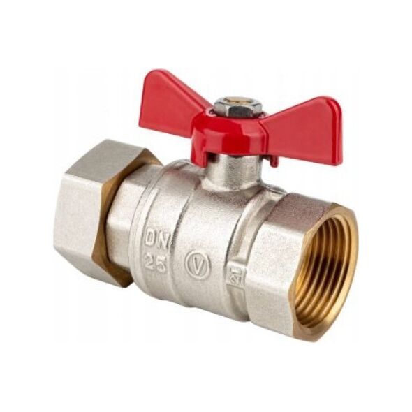 SPIN Odcinający zawór kulowy z obrotową nakrętką z motylkiem aluminiowym (MAl) 1 G5/4