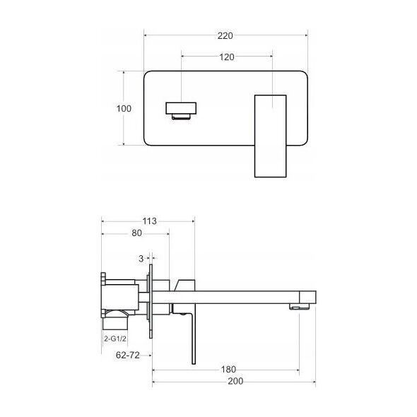 MODERN / VARIUM bateria umywalkowa podtynkowa chrom
