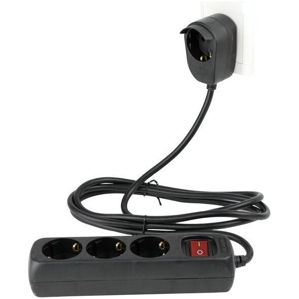 REV REV Multiple Socket Καλώδιο τροφοδοσίας 3+1 φορές 5m + διακόπτης μαύρος 13869649 4006341717313