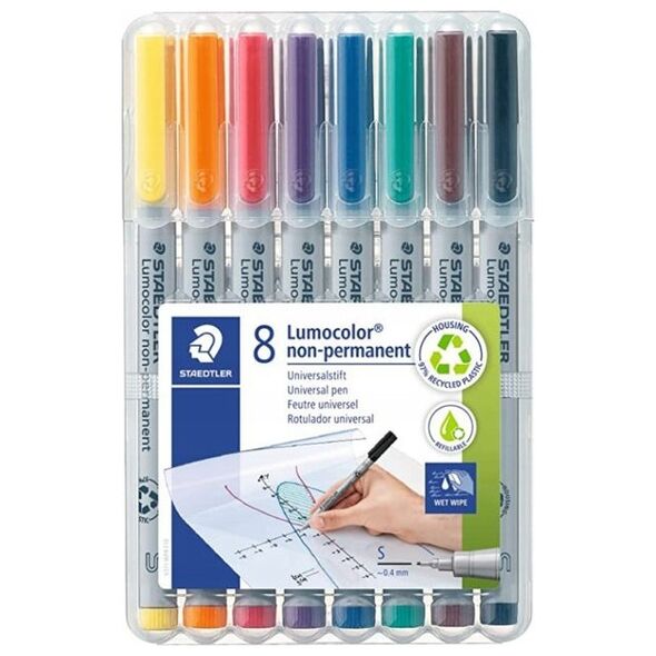 Staedtler 311 WP8, 8 pc(s), Black, Blue, Brown, Green, Orange, Red, Violet, Yellow, Grey, Polypropylene (PP), 0.4 mm