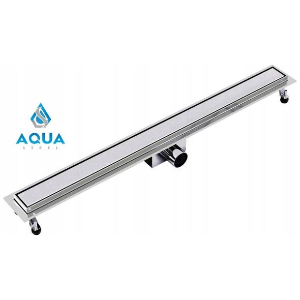 600 liniowe odwodnienie prysznicowe AQUA STEEL LA z rusztem szlifowanym SZGM (S)