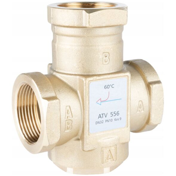 Zawór temperaturowy ATV 556, DN32, Rp1 1/4, kvs 9, 60°C (S)A