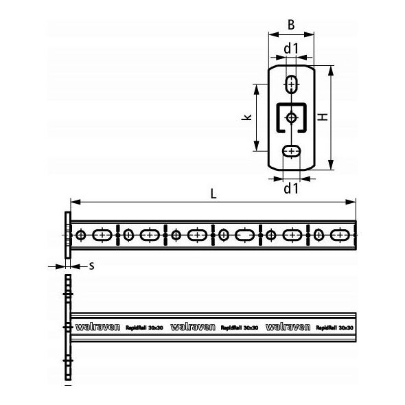 RapidRail Konsola ścienna27x18 200mm (DWZ)