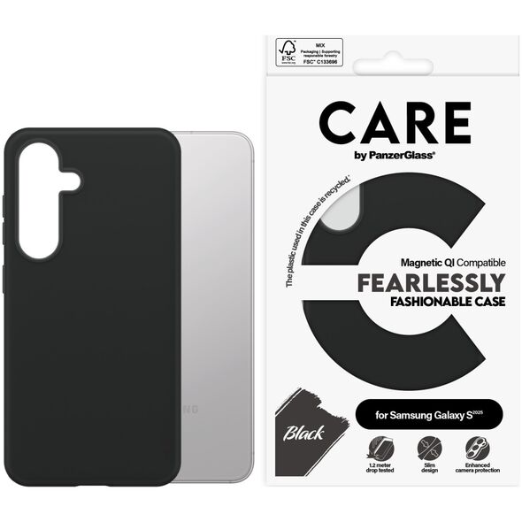 Etui CARE by PanzerGlass Fashion QI do    Samsung Galaxy S25 czarny