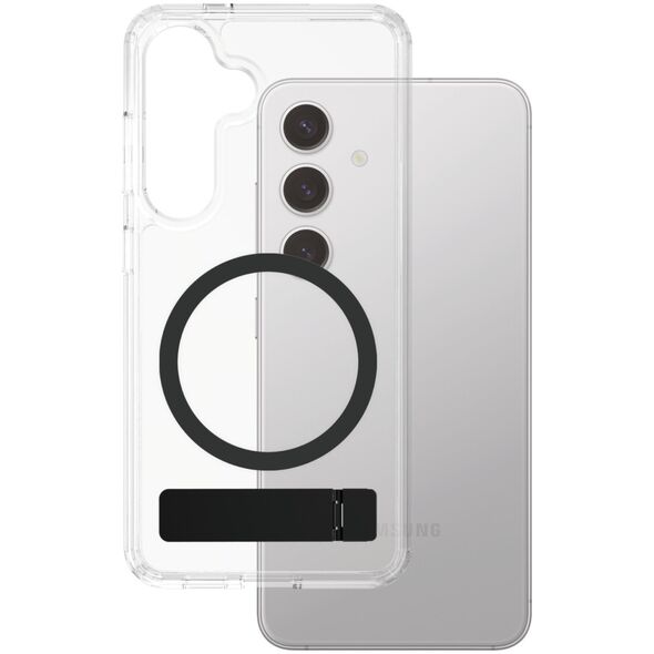 Etui CARE by PanzerGlass Feature Black    Kickstand & QI do Samsung Galaxy S25+ przezroczysty