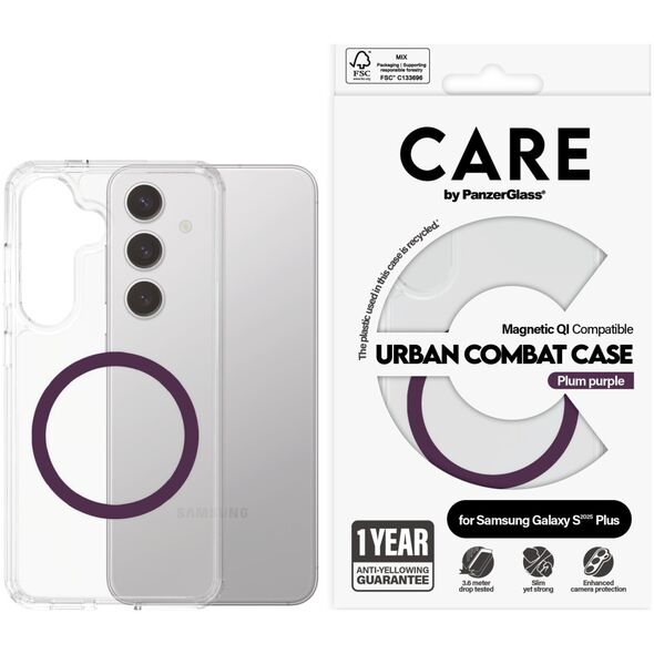 Etui CARE by PanzerGlass Flagship Urban   Combat Purple QI do Samsung Galaxy S25+ przezroczysty