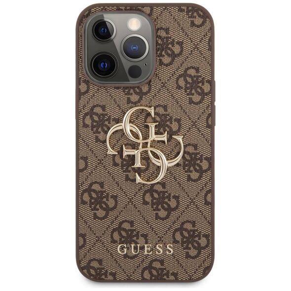 Original Case IPHONE 13 PRO MAX 6,7" Guess Hardcase 4G Big Metal Logo GUHCP13X4GMGBR brown 3666339024901