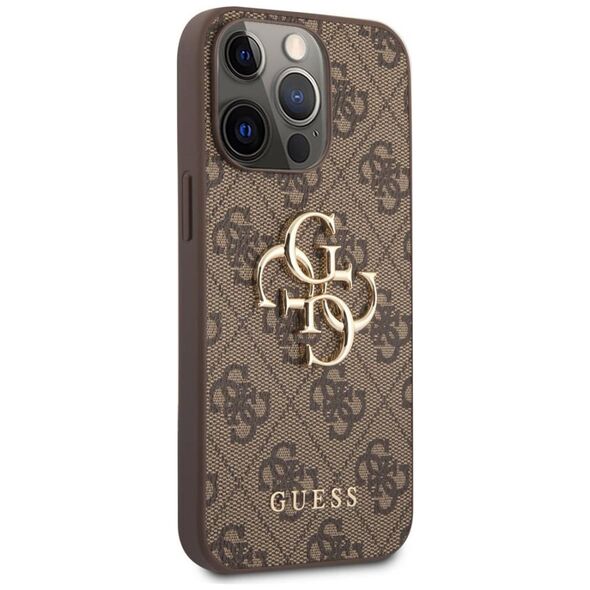 Original Case IPHONE 13 PRO MAX 6,7" Guess Hardcase 4G Big Metal Logo GUHCP13X4GMGBR brown 3666339024901