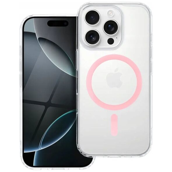 Drop Glue Colorful Ring Mag Cover kompatybilny z MagSafe pasuje do IPHONE 11 PRO MAX różowy