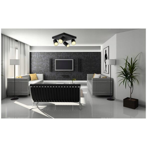 Lampa sufitowa Masterled Bardo lampa sufitowa (spot) 4-punktowa czarna/chrom