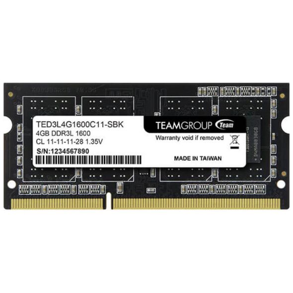 TeamGroup Μνήμη RAM S/O 4GB DDR3 PC 1600  Team Elite retail (TED3L4G1600C11-S01) έως 12 άτοκες Δόσεις