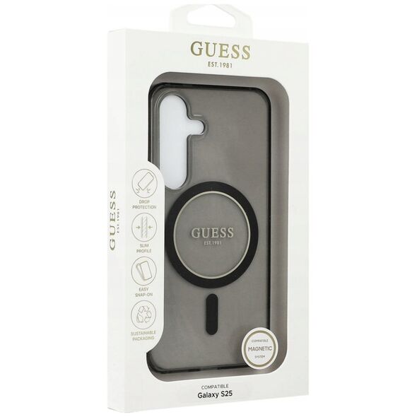 GUESS futerał do SAMSUNG S25 GUHMS25SHFGEREK (Magnetic IML Glitter Circle) czarny