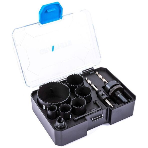 Otwornice bi-metalowe Co8% (19, 25, 30, 35, 40, 68 mm), zestaw 9 el.