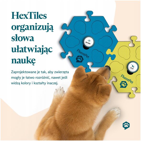 FluentPet - Basic Get Started Kit - zestaw 6 przycisków z piankowymi matami i naklejkami do komunikacji z psem / kotem
