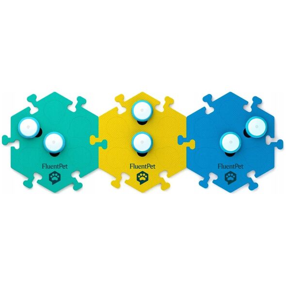 FluentPet - Connect Get Started Expansion Kit - zestaw 6 przycisków z piankowymi matami oraz naklejkami do komunikacji z psem / kotem do systemu Connect