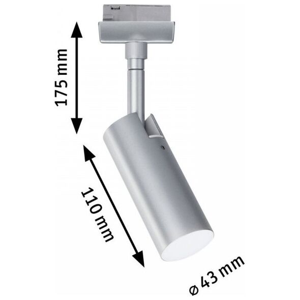 Paulmann Reflektor na szynoprzewód URail TUBO LED 5W 234lm 4000K 230V chrom matowy/ metal