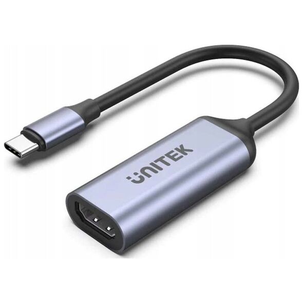 Unitek Adapter USB-C na HDMI 2.1 (8K 60Hz) szary 15cm
