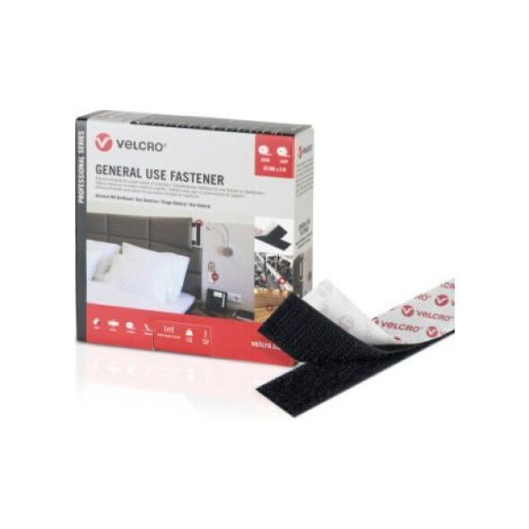 Velcro Taśma rzepowa VELCRO ogólnego zastosowania 5 m, rzep 20 mm czarny