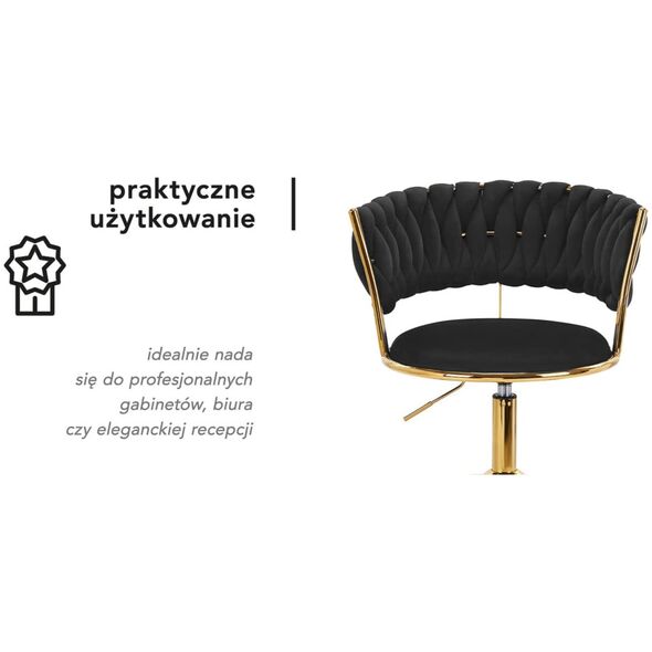 Activeshop 4Rico krzesło obrotowe QS-GW01G aksamit czarne