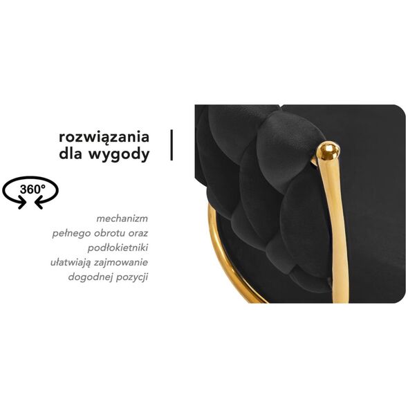 Activeshop 4Rico krzesło obrotowe QS-GW01G aksamit czarne