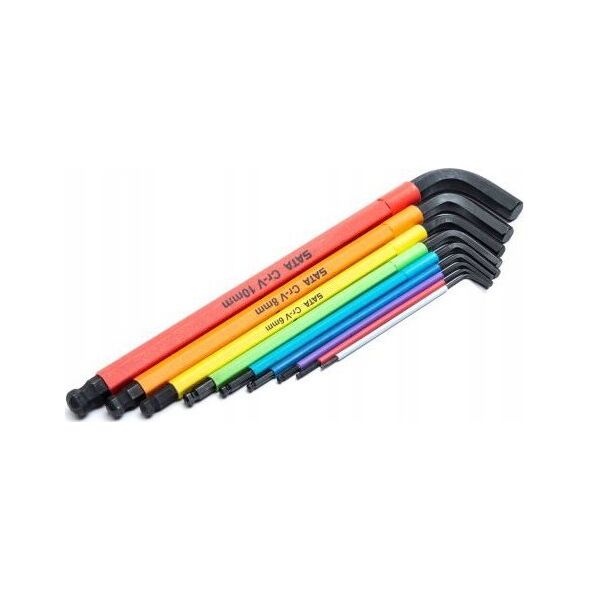 Sourcing SATA SET OF 9 COLORFUL 6-COLOR EXTRA-LONG METRIC L-KEY KEYS WITH BALL